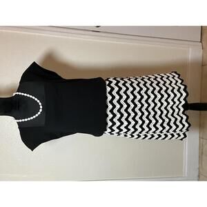 Ava & Viv Skirt 2X Plus Size Zig Zag Crochet Knit Chevron Midi Knee Length Boho